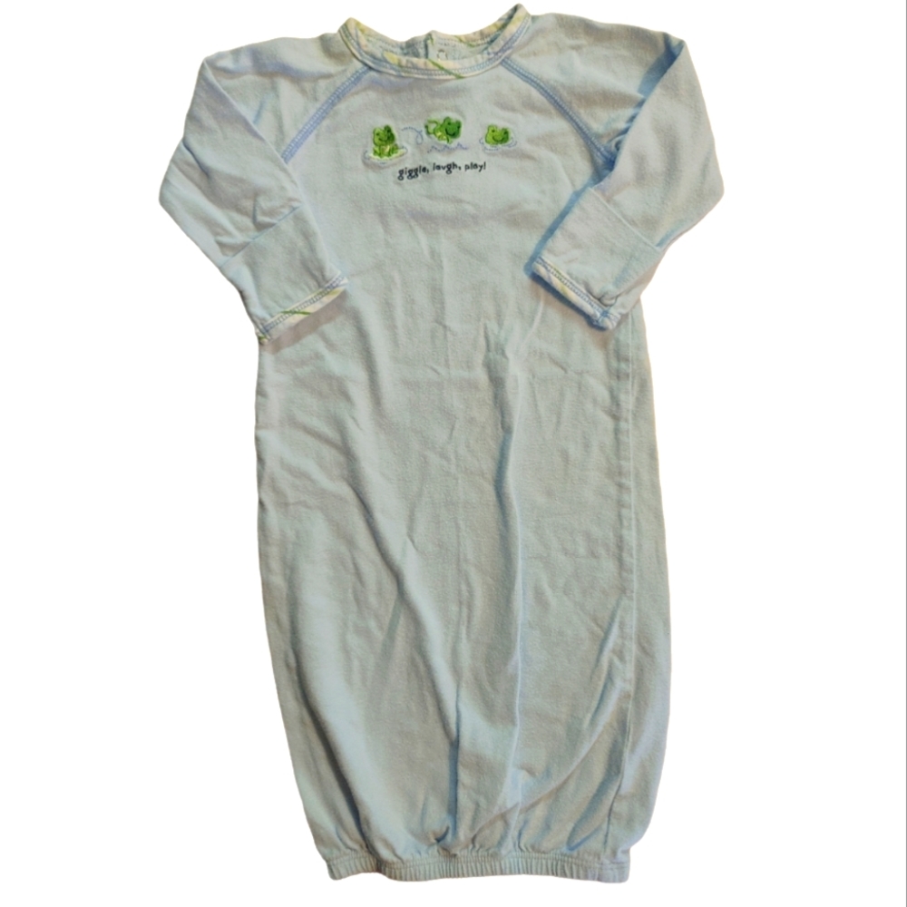 🍁2/$7🍁JUST ONE YEAR Light Blue Nightgown with Fold Over Mitts